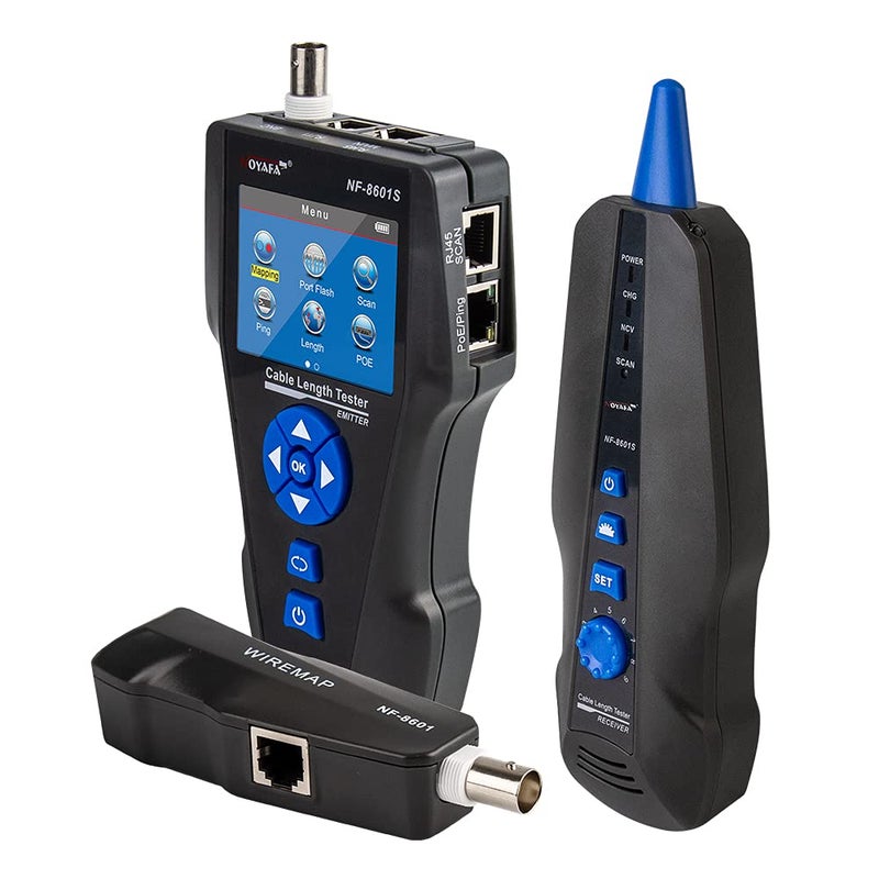 NOYAFA Network Cable Tester,AT278 TDR Multi-functional LCD Tracker For RJ45, RJ11, BNC, Metal Cable,PING/POE NF-8601S - Image 5